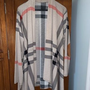 Burberry Print Drape-Front Cardigan